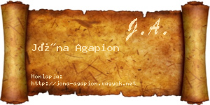 Jóna Agapion névjegykártya